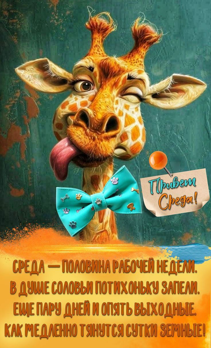 Привет, Среда!
Среда — половина рабочей недели.
В душе соловьи потихоньку запели.
Ещё пару дней и опять выходные.
Как медленно тянутся сутки земные!