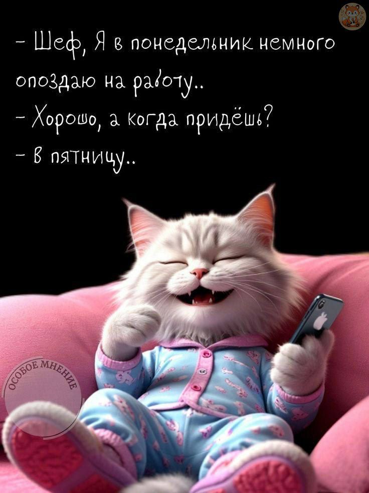 - Шеф, Я в понедельник немного опаздаю на работу..
- Хорошо, а когда придёшь?
- В пятницу..