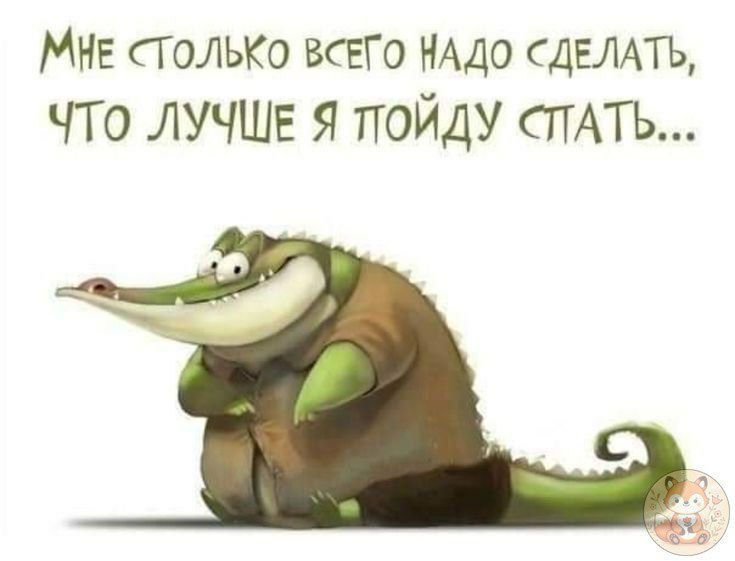 Мне столько всего надо сделать, что лучше я пойду спать...