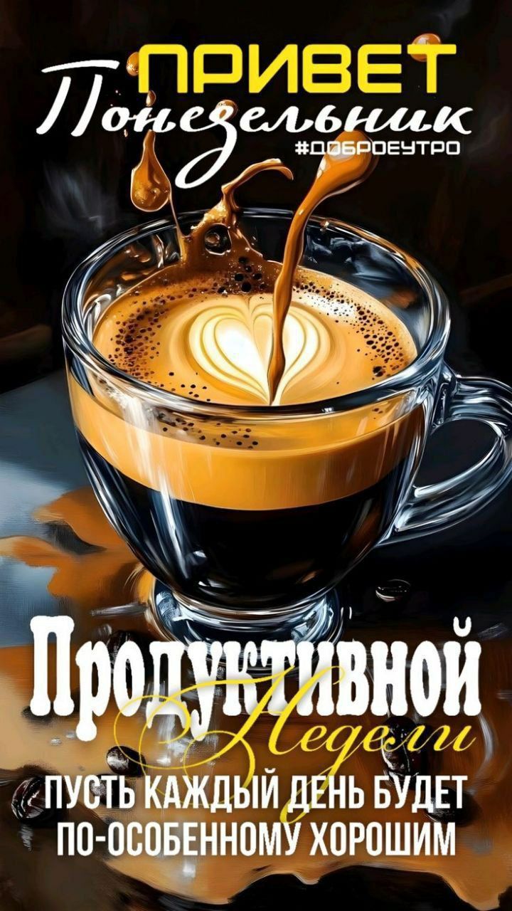 ПРИВЕТ Понедельник #ДОБРОЕ УТРО Продуктивной Недели Пусть каждый день будет по-особенному хорошим