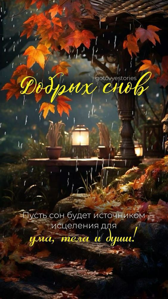 Добрых снов. Пусть сон будет источником исцеления для ума, тела и души.