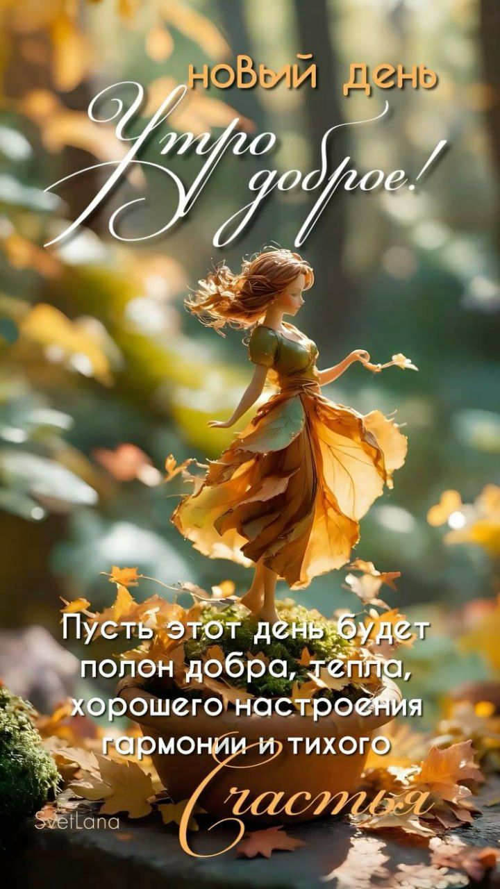 новый день Утро доброе! Пусть этот день будет полон добра, тепла, хорошего настроения гармонии и тихого счастья