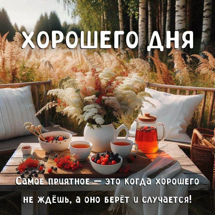 ХОРОШЕГО ДНЯ
Самое приятное — это когда хорошего не ждёшь, а оно берет и случается!