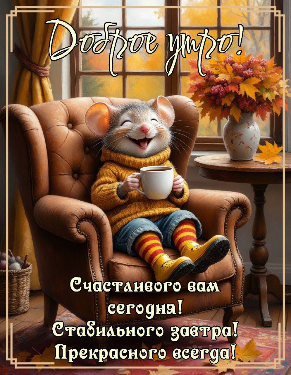 Доброе утро! Счастливного вам сегодня! Стабильного завтра! Прекрасного вечга!