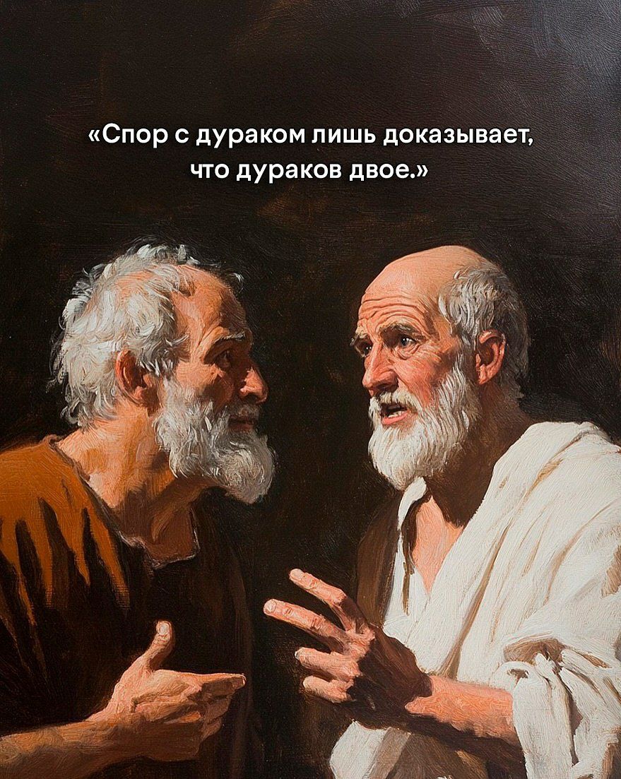 «Спор с другом лишь доказывает, что дураков двое.»