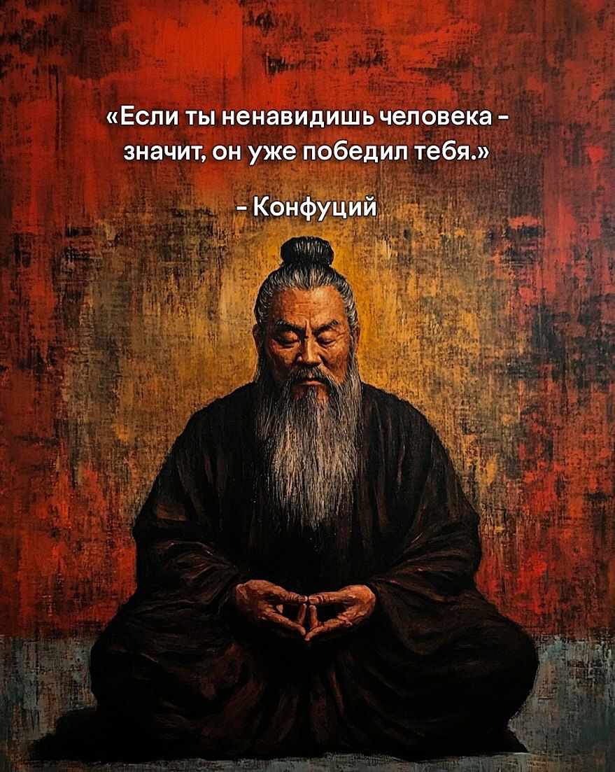 «Если ты ненавидишь человека – значит, он уже победил тебя.» — Конфуций