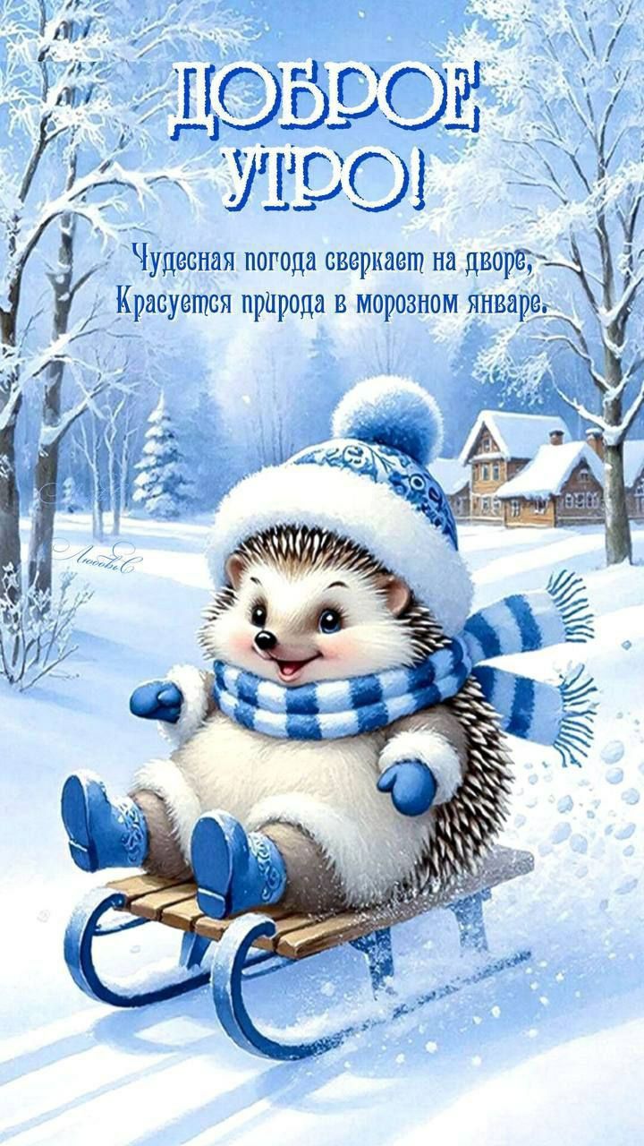 Доброе утро! Чудесная погода сверкает на дворе, Красуется природа в морозном январе,