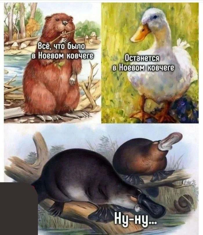 Всё, что было в Ноевом ковчеге\nОстанется в Ноевом ковчеге\nНу-ну...