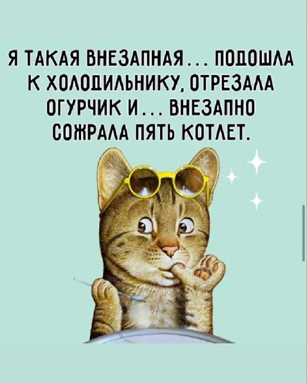 Я ТАКАЯ ВНЕЗАПНАЯ... ПОДОШЛА К ХОЛОДИЛЬНИКУ, ОТРЕЗАЛА ОГУРЧИК И... ВНЕЗАПНО СОЖРАЛА ПЯТЬ КОТЛЕТ.