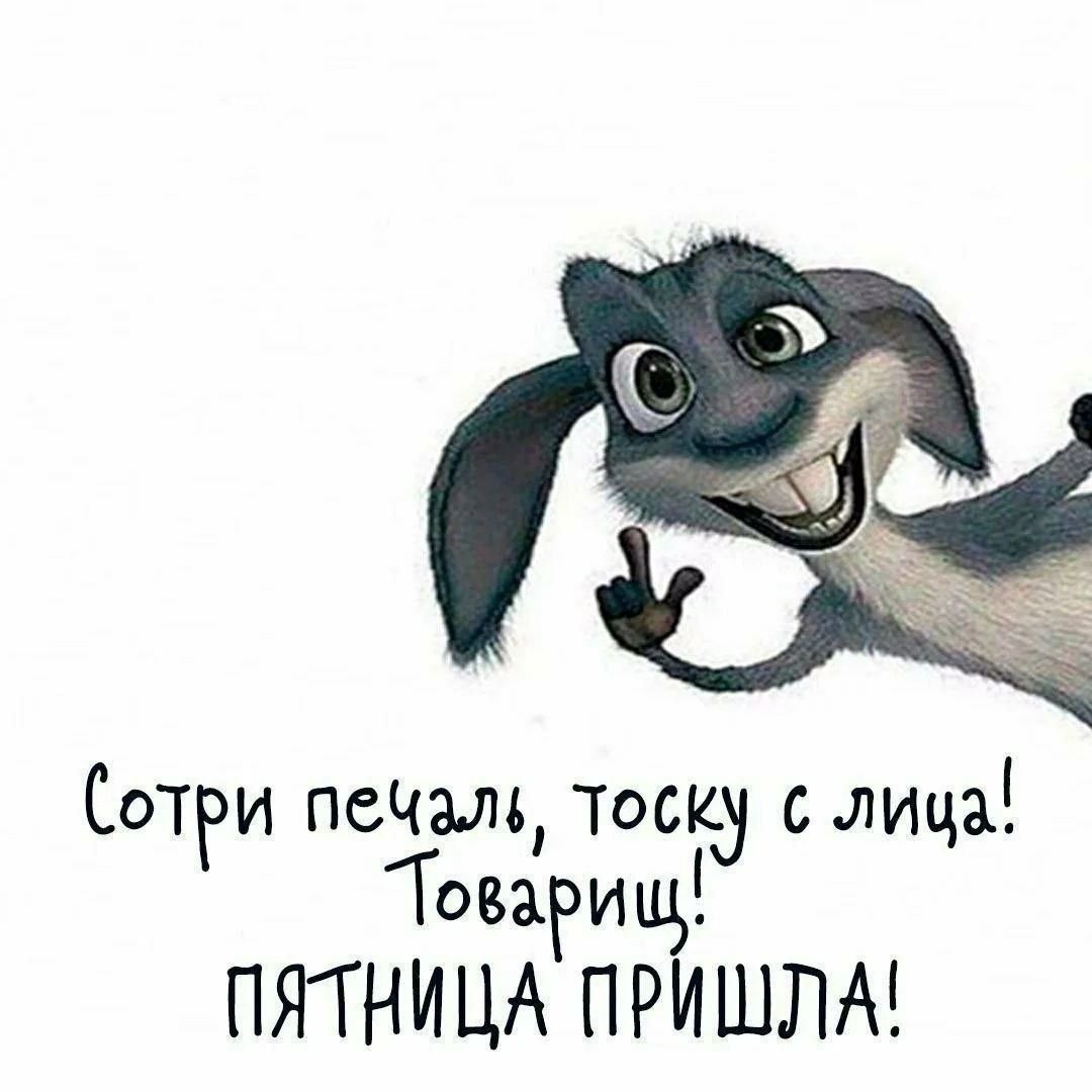 Сотри печаль, тоску с лица! Товарищ! ПЯТНИЦА ПРИШЛА!