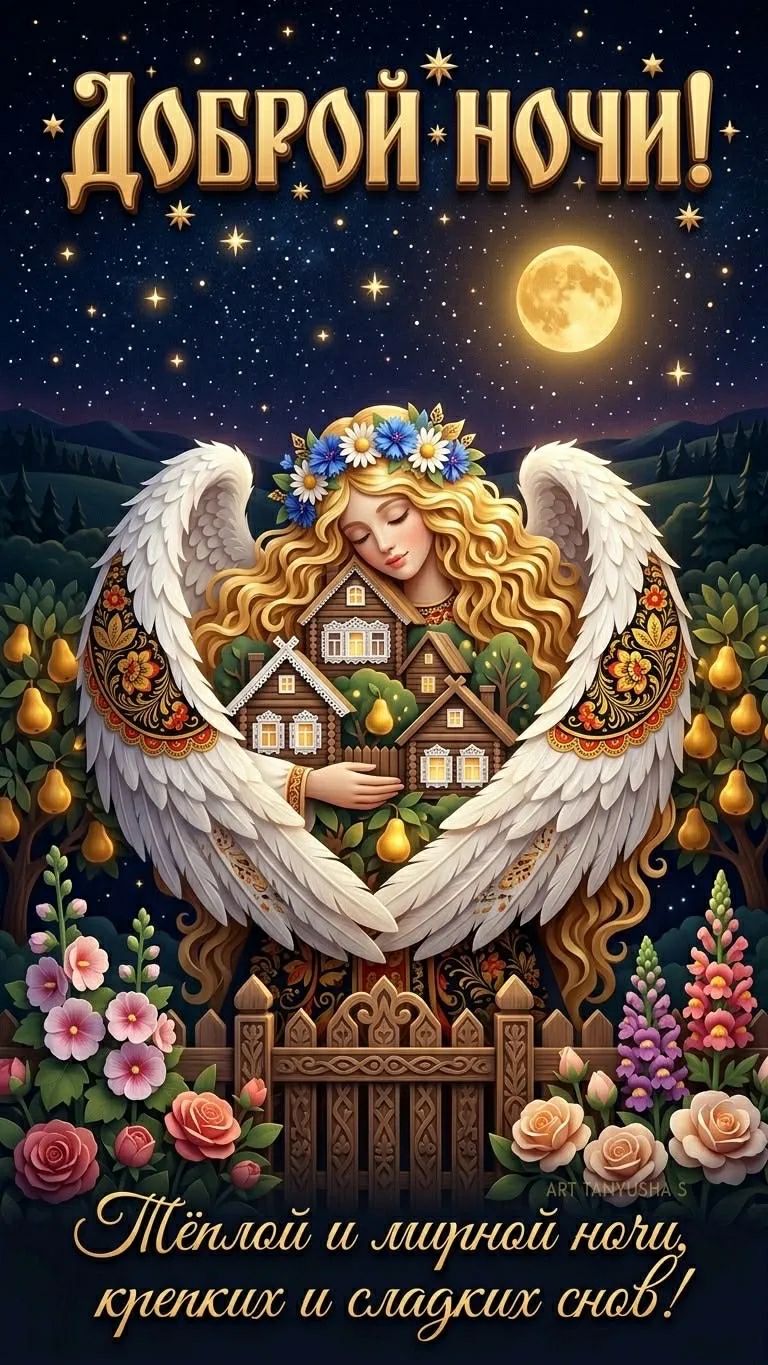 Доброй ночи! Тёплой и мирной ночи, крепких и сладких снов!