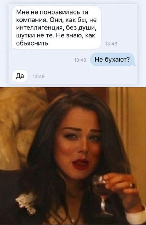 Мне не понравилась та компания Они как бы не интеллигенция без души шутки не те Не знаю как объяснить Не бухают