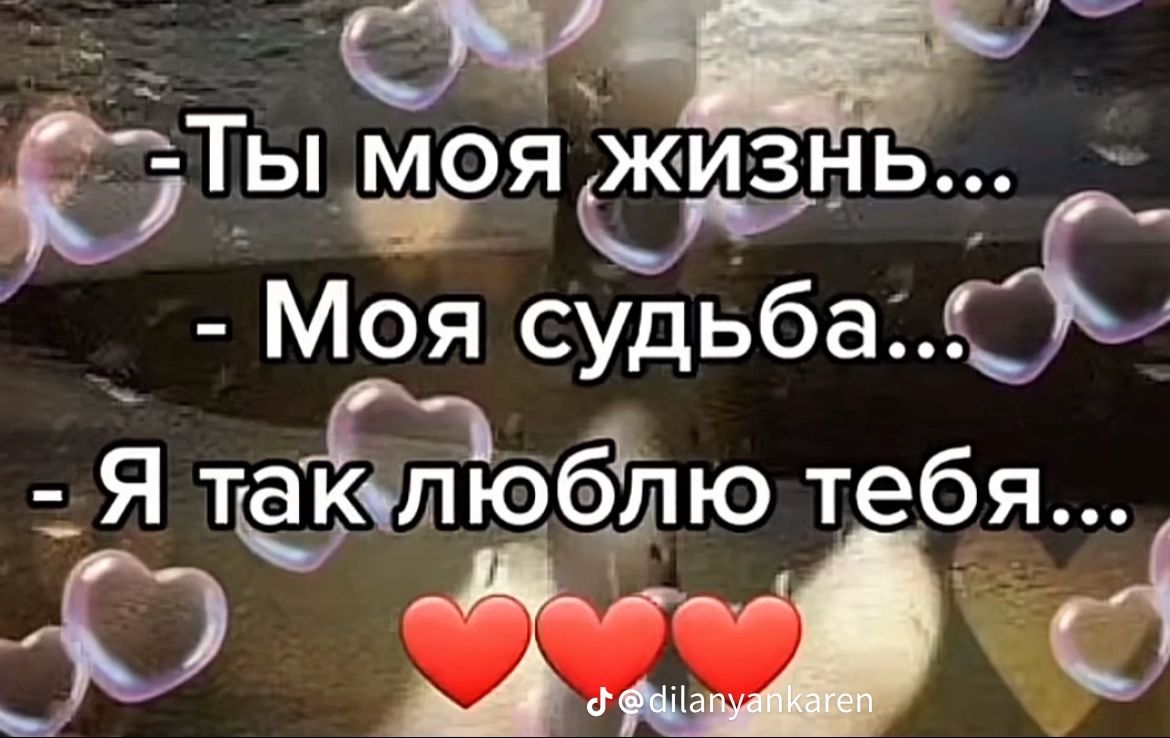 -Ты моя жизнь...
- Моя судьба...
- Я так люблю тебя...