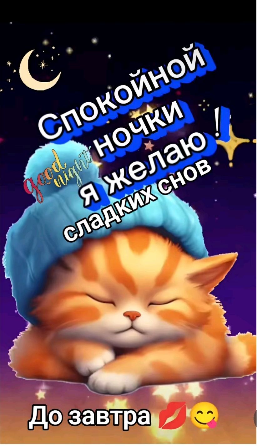 Спокойной ночи Я желаю сладких снов До завтра