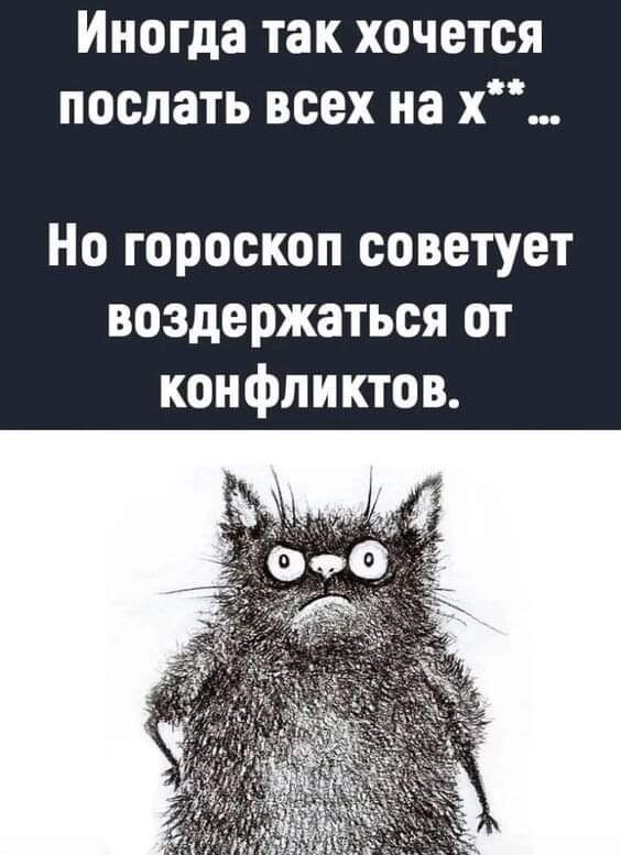 Иногда так хочется поспать всех на х Но гороскоп советует воздержаться от конфликтов