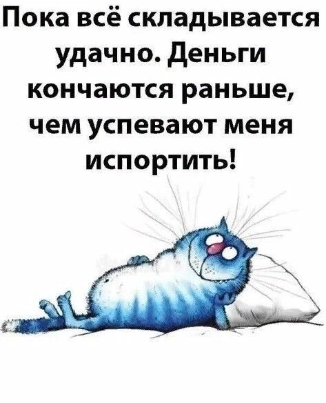 Пока всё складывается удачно деньги кончаются раньше чем успевают меня испортить