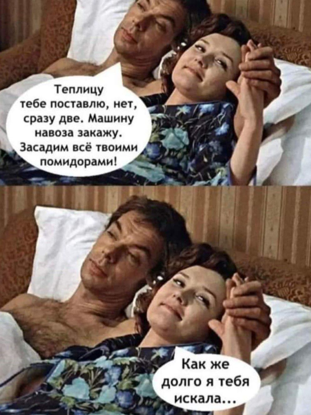 Теплицу вбв попавлю нет сразу две Машину иавоза закажу Засадим все твоими помидорнми долго я тебя искала