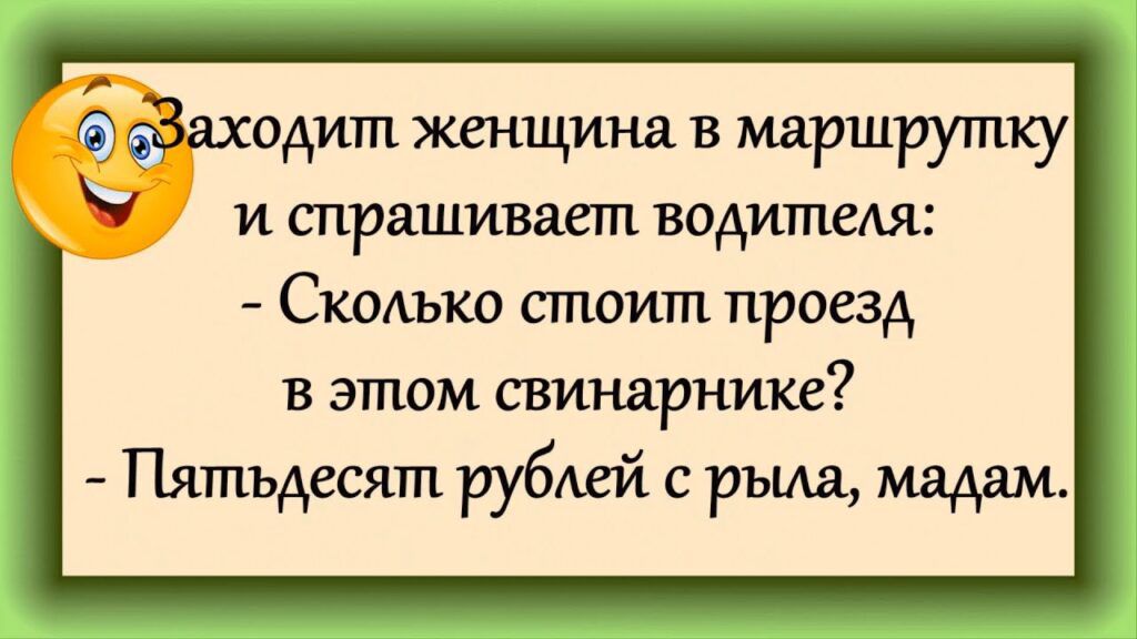 ёёаходит женщинд в маршрутку У и спрашивает водителя Скотти спшитп проезд в этом свинарнике Пятьдесят рубмгй с рьищ мадам