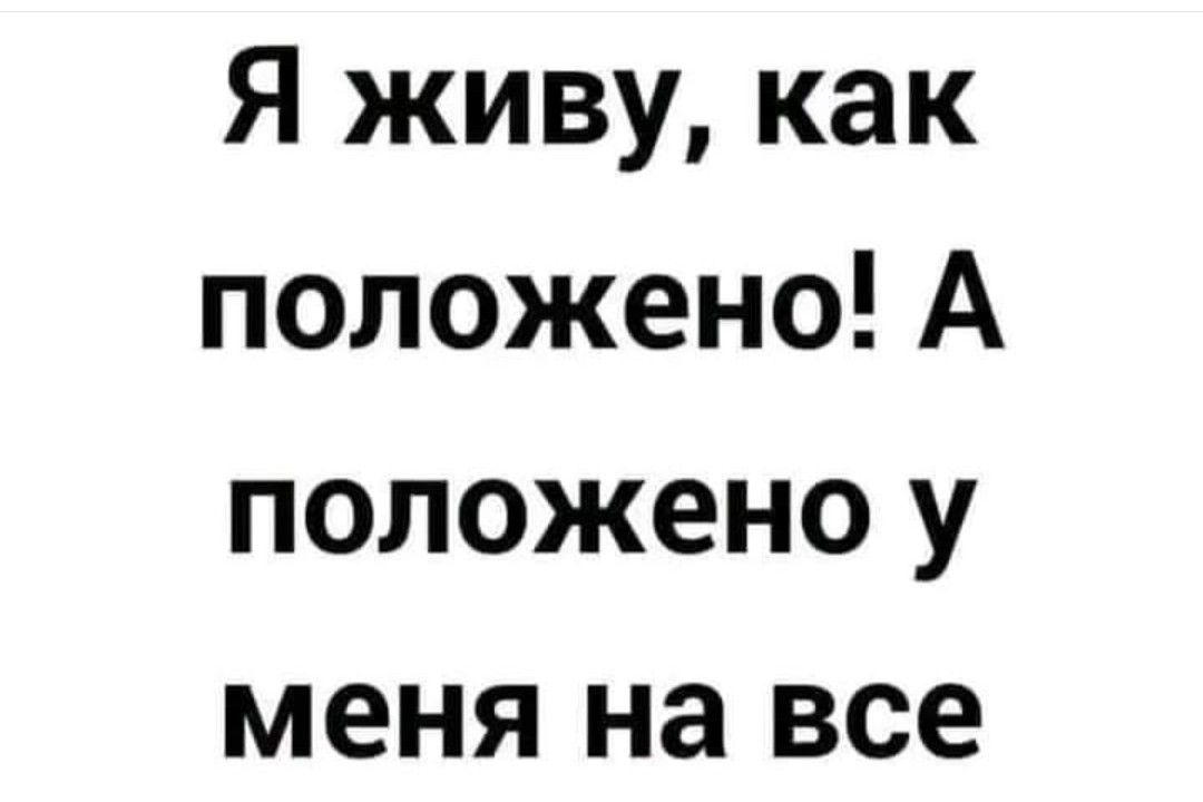 Я живу как положено А положено у меня на все