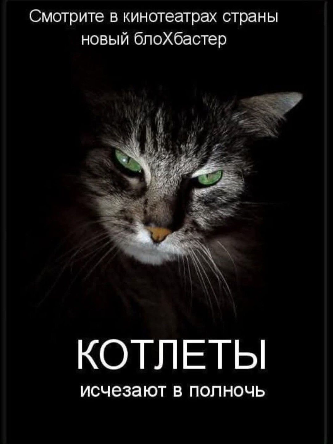 Смотрите в кинотеатрах страны новый блокбастер КОТЛЕТЫ исчезают в полночь