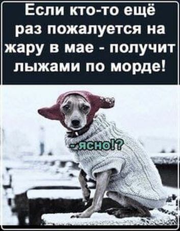 Если кто-то ещё раз пожалуются на жару в мае - получит лžижами по морде! -ясно!?