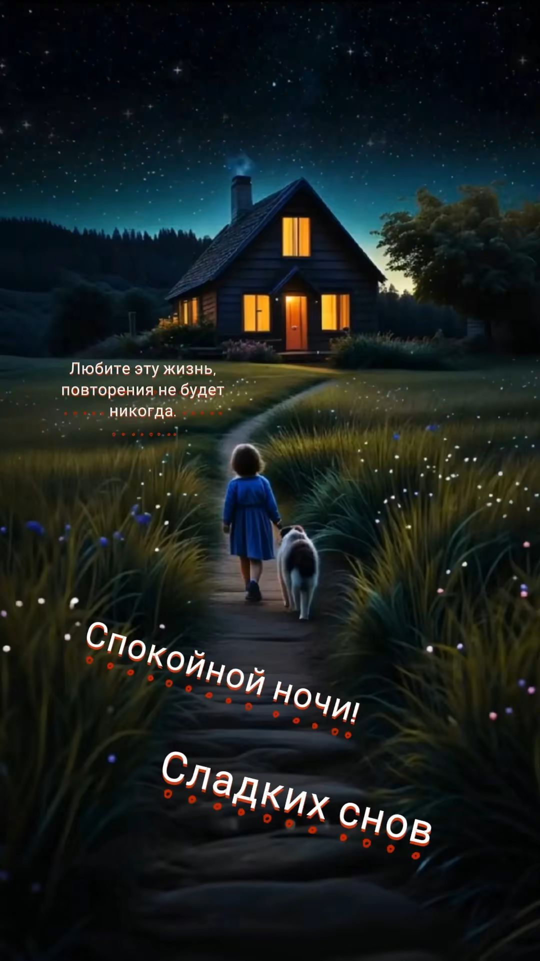 Любите эту жизнь, повторения не будет никогда.
Спокойной ночи!
Сладких снов!