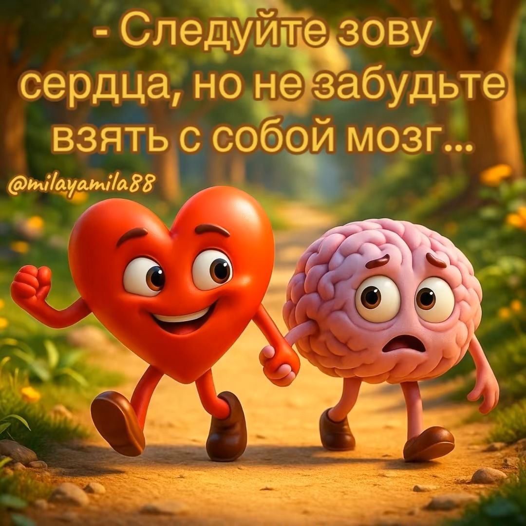 - Следуйте зову сердца, но не забудьте взять с собой мозг...
