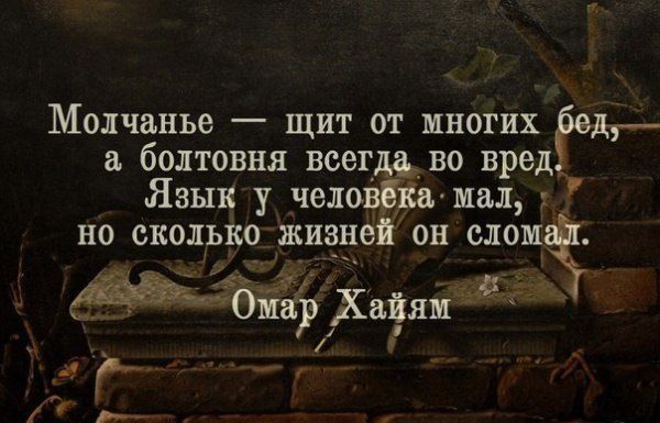 Молчанье щит от многих болтовня всег во вред Язык у челоён мы но сколь о живи он сині у Хаям