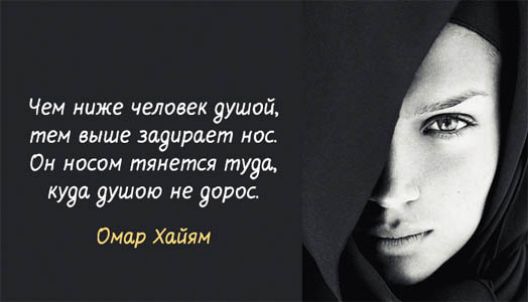 Чем ниже человек душой тем выше задирает иас Ои носим тлиется тууд куя1 9ушпю мг Зори Омир Хайям