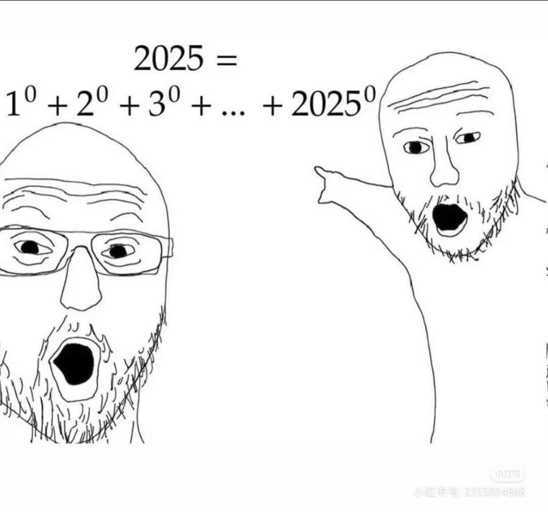 2025 =
1° + 2° + 3° + ... + 2025°