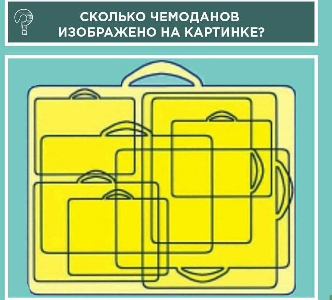 СКОЛЬКО ЧЕМОДАНОВ ИЗОБРАЖЕНО НА КАРТИНКЕ?