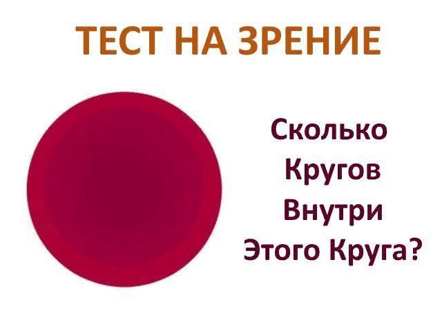 ТЕСТ НА ЗРЕНИЕ
Сколько Кругов Внутри Этого Круга?