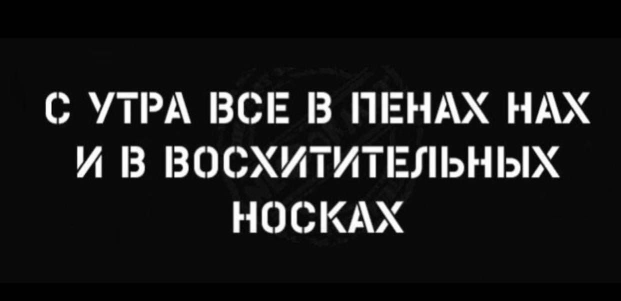 С УТРА ВСЕ В ПЕНАХ НАХ И В ВОСХИТИТЕЛЬНЫХ НОСКАХ