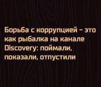 Борьба с коррупцией это как рыбалка на канале Пізсшегу поймали показали отпустили