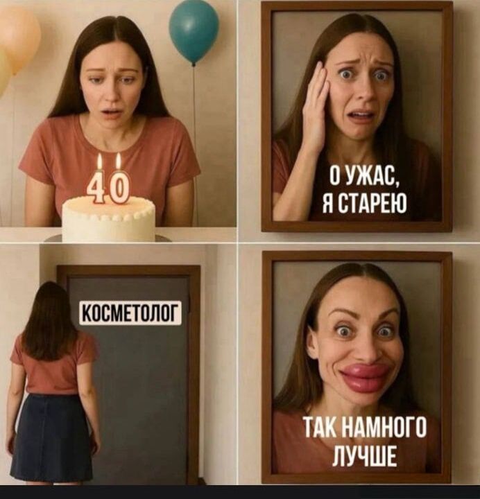 40
О ужас, я старею
Косметолог
Так намного лучше