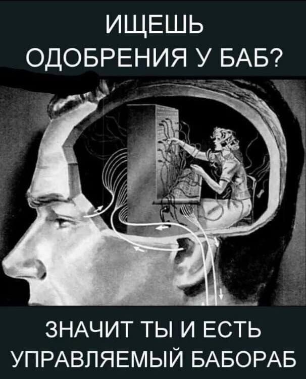 ИЩЕШЬ ОДОБРЕНИЯ у БАБ ЗНАЧИТ ТЫ И ЕСТЬ УПРАВПЯЕМЫЙ БАБОРАБ