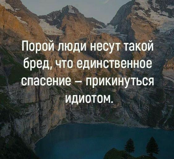 Порой люди несут такой бред чтоьдединственное спасение прикинуться идиотом