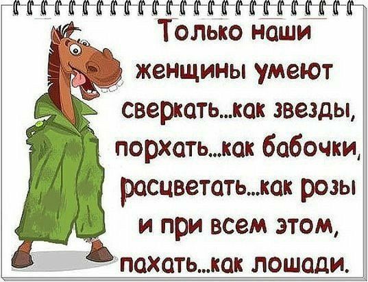 тгггтгтьгггыгнгн мы Только наши женщины умеют сверкатькак звезды пошатькак бабочки расцветатьлак розы и при всем этом пахатьюк лошади