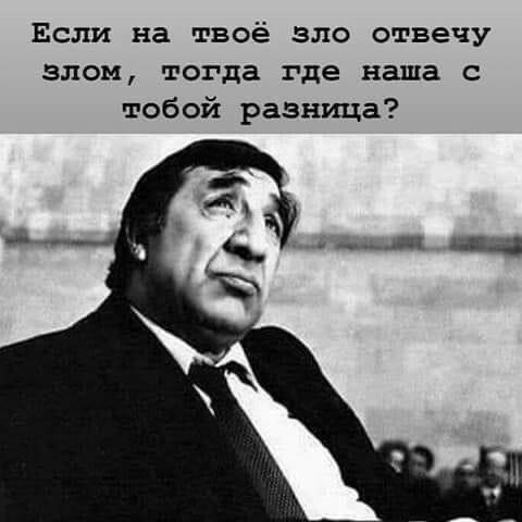 Если на твоё зло отвечу злом тогда где наша с тобой разница