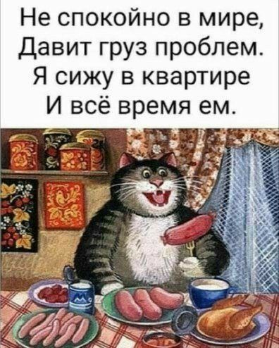 Не спокойно в мире давит груз проблем Я сижу в квартире И всё время ем