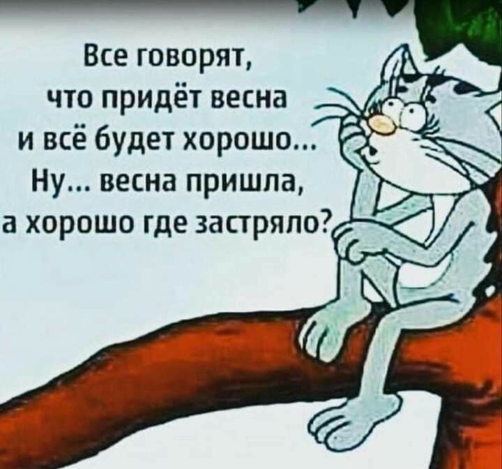 Все говорят что придёт весна и всё будет хорошо Ну весна пришла а хорошо где застряло