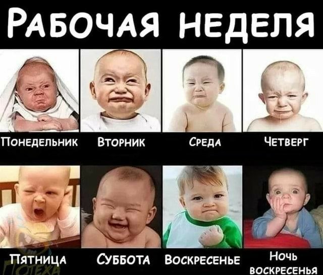 РАБОЧАЯ нед ля ПонЕдепьник Вторник Пятнищ СУББОТА Воскресенье Н ПОСКРЕСЕНЬЯ