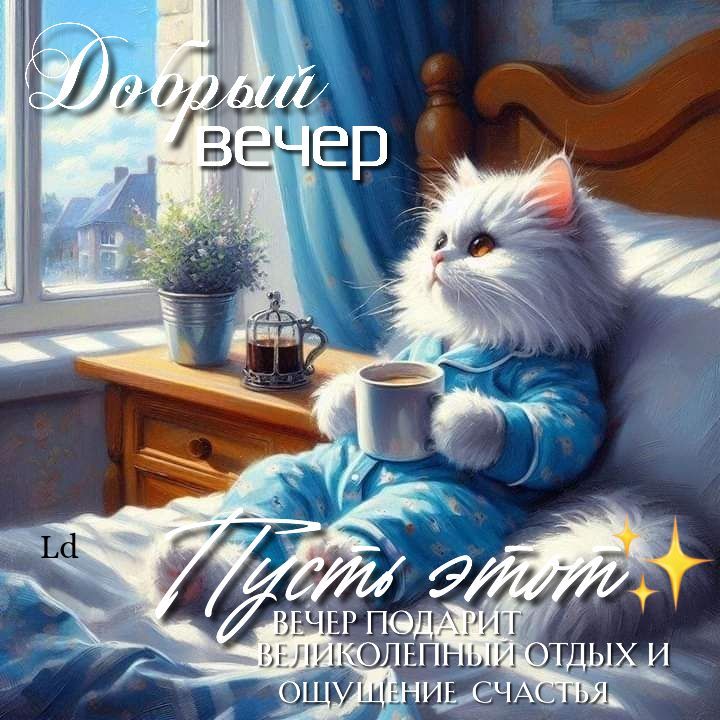 Добрый вечер
Пусть этот
вечер подарит
великолепный отдых и
ощущение счастья