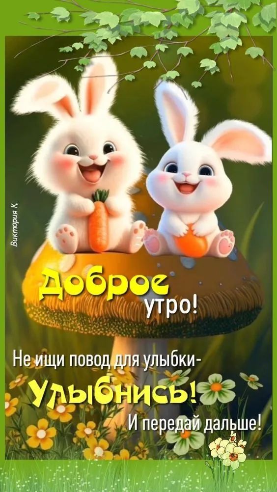 Доброе утро! Не ищи повод для улыбки- Улыбнись! И передай дальше!