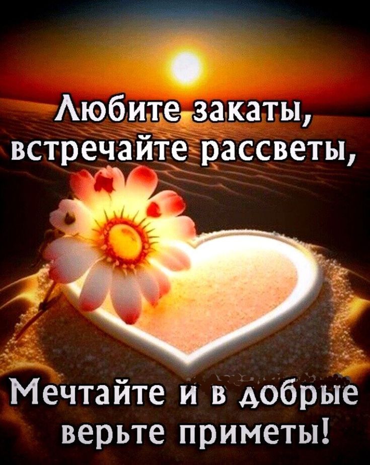 Любите закаты, встречайте рассветы, Мечтаите и в добрые верьте приметы!