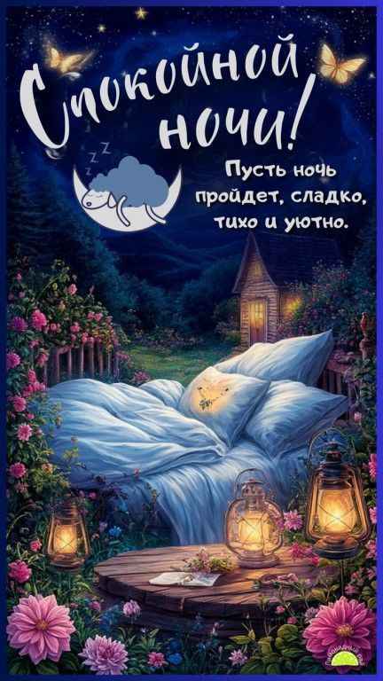 Спокойной ночи! Пусть ночь пройдет, сладко, тихо и уютно.