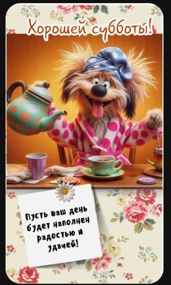 Хорошей субботы!
Пусть ваш день будет наполнен радостью и удачей!