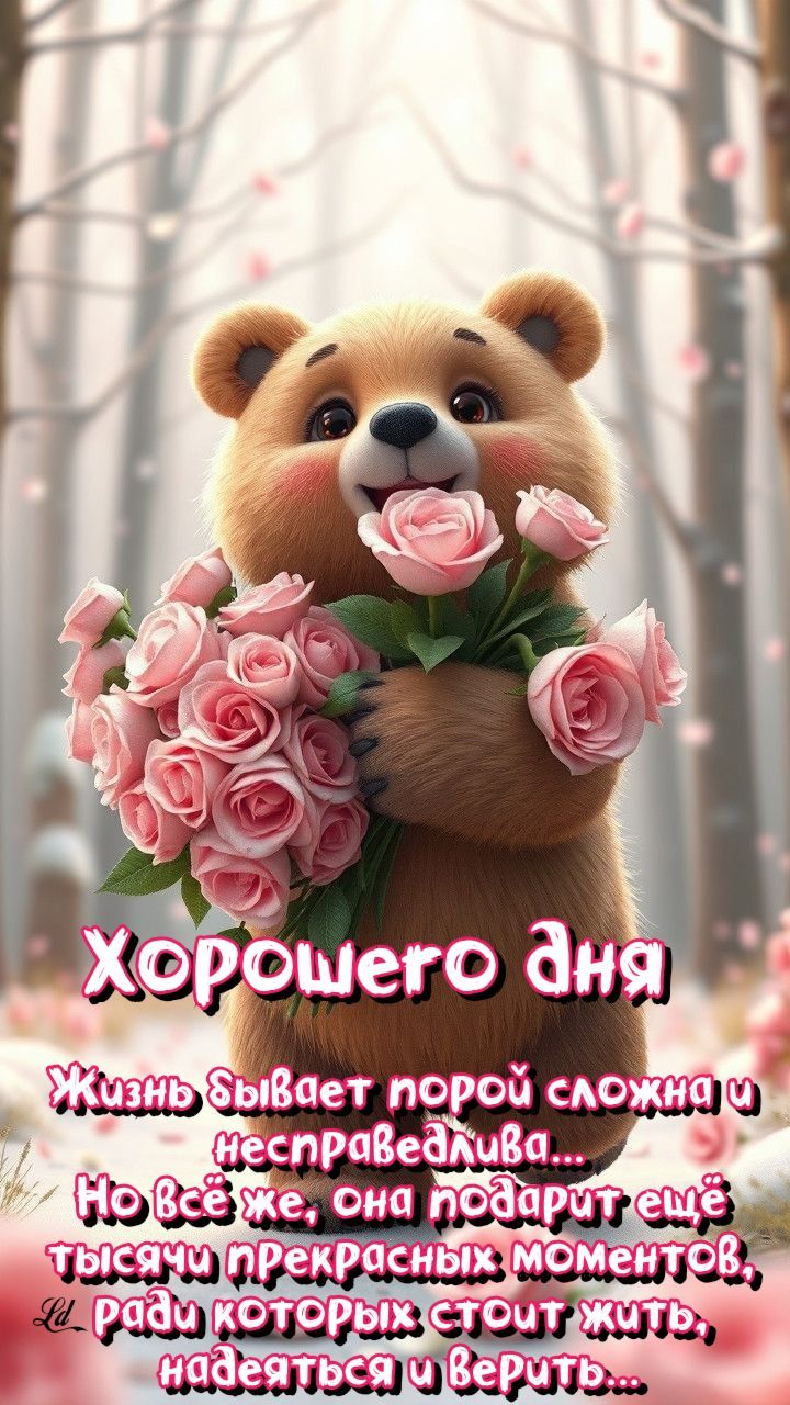 Хорошего дня
Жизнь бывает порой сложна и несправедлива...
Но всё же, она подарит ещё тысячи прекрасных моментов, ради которых стоит жить, надеяться и верить...