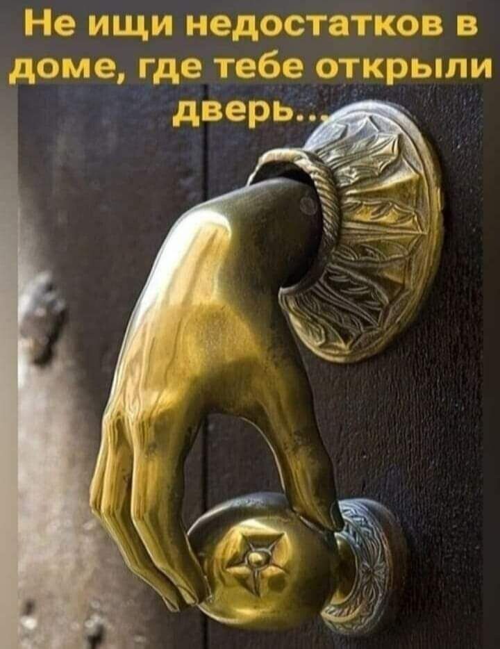 Не ищи недостатков в доме, где тебе открыли дверь...