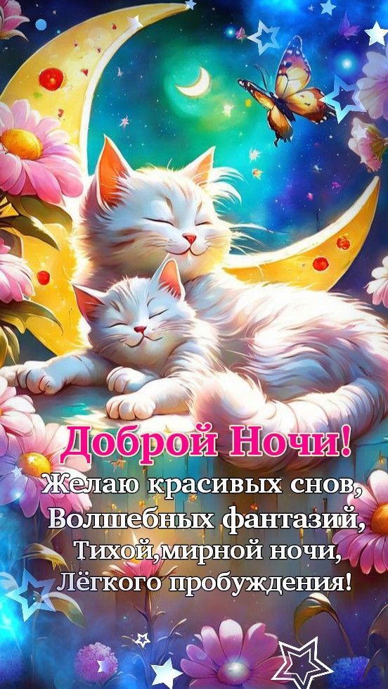 Доброй Ночи! Желаю красивых снов, Волшебных фантазий, Тихой, мирной ночи, Лёгкого пробуждения!
